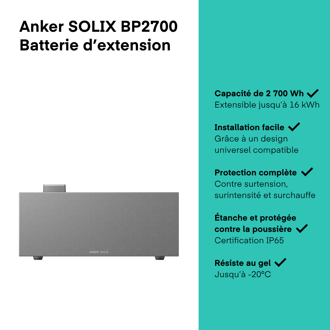 Batterue d'extension BP2700 - Anker SOLIX Solarbank