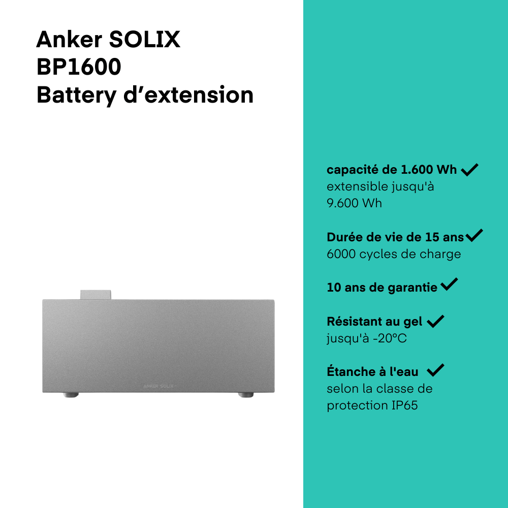 Batterie d'extension BP1600 - Anker SOLIX Solarbank