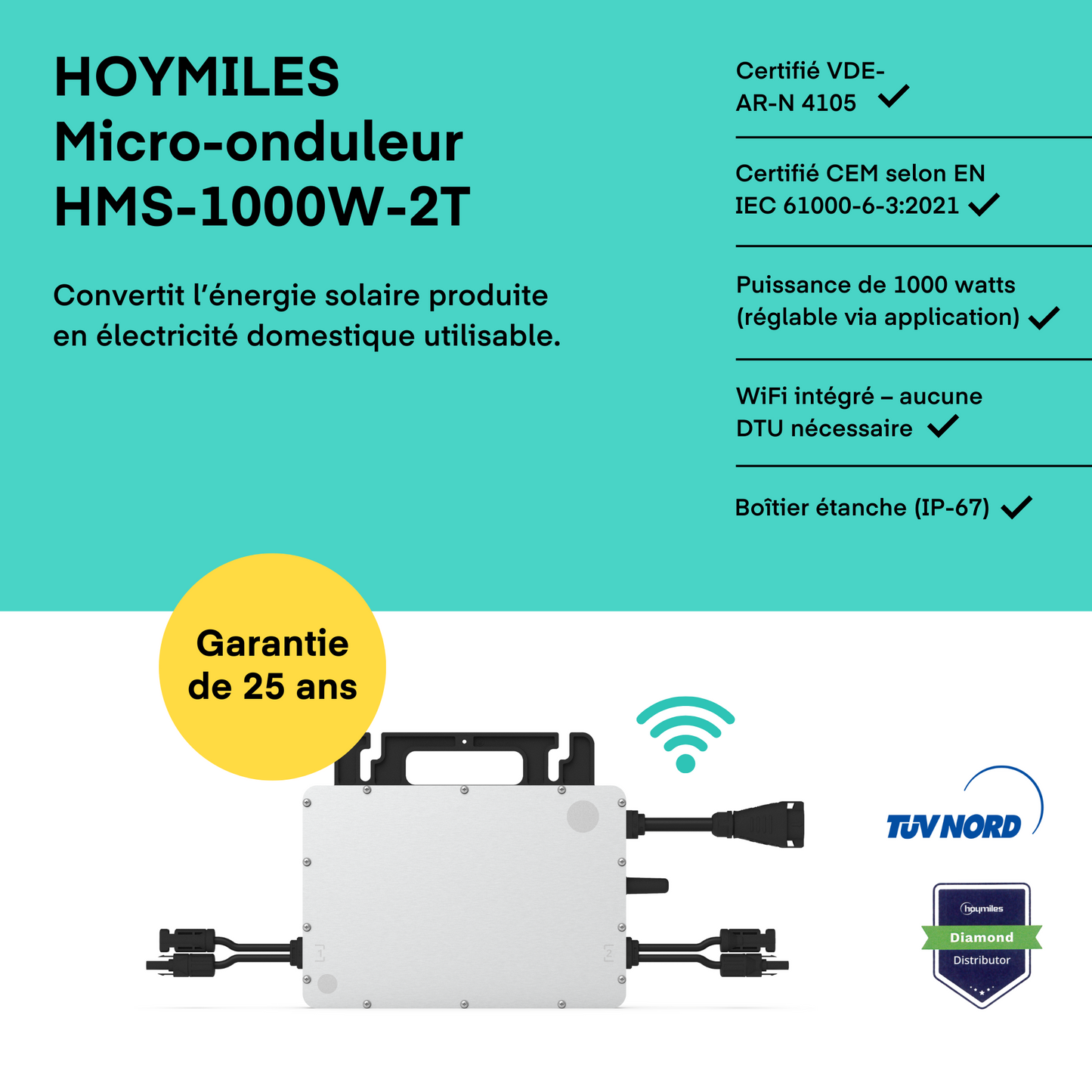 Kit Solaire 1000W - Support Tuiles plates