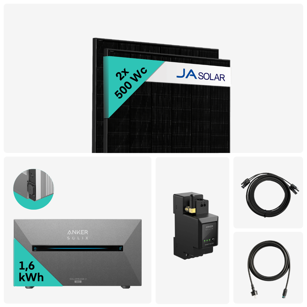 Yuma x Anker - 1000W Balkonkraftwerk mit SOLIX Solarbank 2  AC