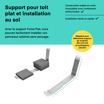 Kit Solaire 1800W - Support Toit plat & Sol